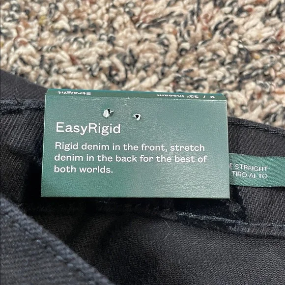 Wild Fable Flocked Floral High Rise Straight Leg Easy Rigid Black Jeans | NWT! - Picture 10 of 11